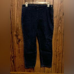 Talbots Heritage Blue Denim Ankle Front Flat Pull On Skinny Jeans Sz 6P